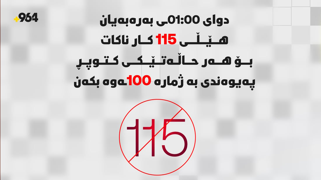 بەرگریی شارستانیی سلێمانی: هێڵی 115 لەکاردەکەوێت