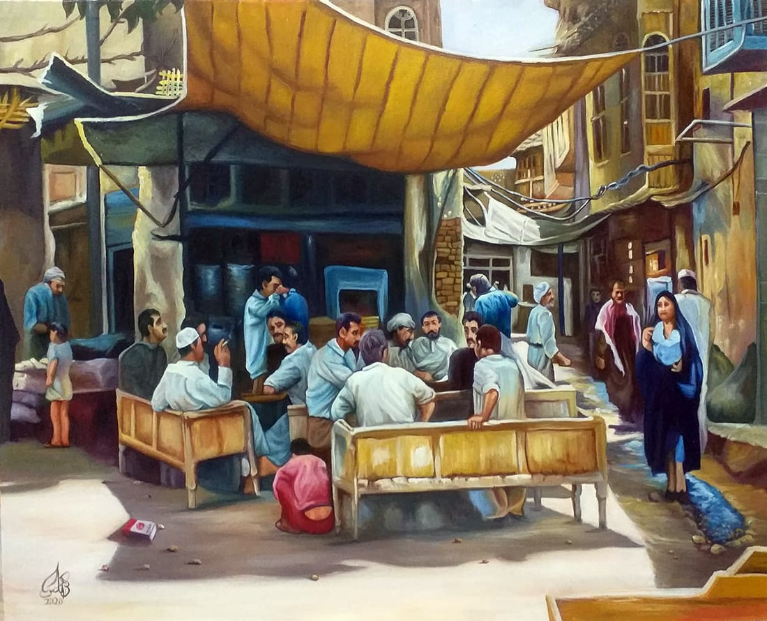 “بالدشداشة والعقال”.. ستيني بموهبة فطرية يُجسّد طبيعة الريف بلوحات عالمية