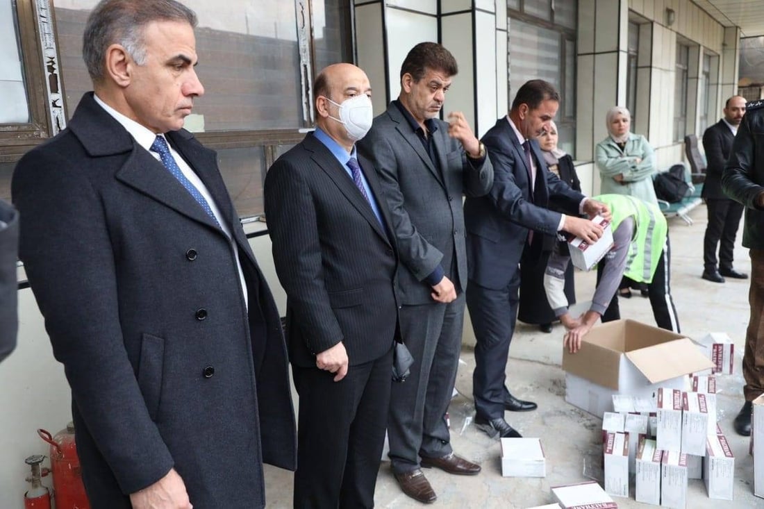 صور من اتلاف مليون حبة مخدرة في بغداد.. فرن عملاق بحضور القضاء والصحة والداخلية