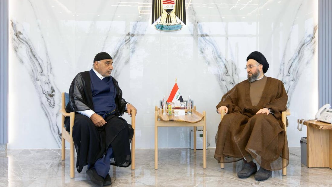 عادل عبد المهدي يزور الحكيم ويؤكد ضرورة الحفاظ على وحدة الصف