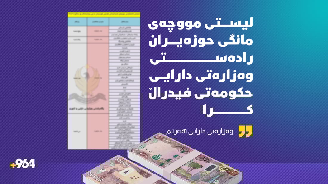 لیستی مووچەی مانگی حوزەیران رادەستی وەزارەتی دارایی حکومەتی فیدراڵ کرا