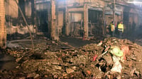 Cleanup efforts underway at Erbil's Langa market following fire incident
