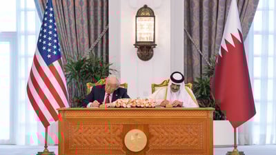 ترامب يبرم صفقة تاريخية مع قطر بقيمة 1.2 تريليون دولار