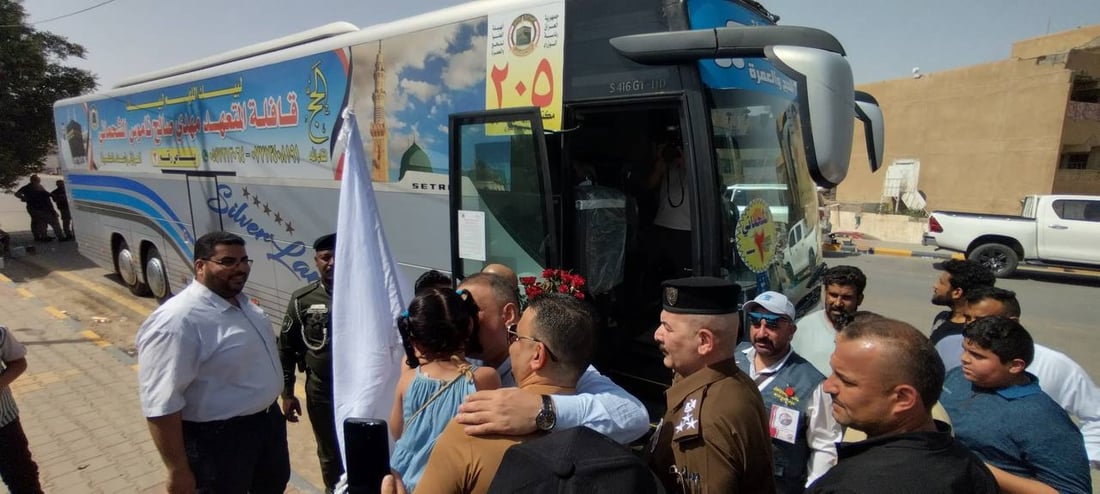 صور: 13 قافلة حجيج من واسط تتجمع في كربلاء قبل العبور إلى الأراضي السعودية