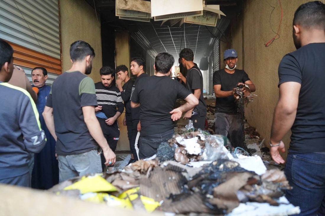 صور: النيران التهمت مخازن الإسكافية في سوق العشار وسط البصرة