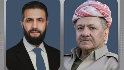 البارزاني والشرع يبحثان اتفاق دمشق – قسد
