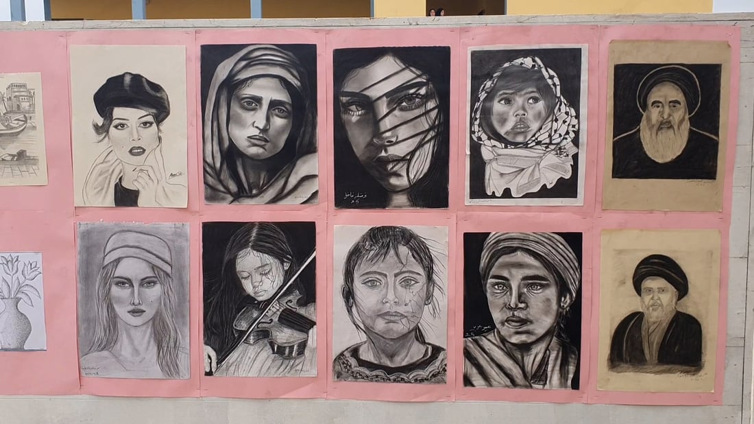 أكثر من 100 لوحة فنية.. فتيات تلعفر يرسمن معالم مدينتهن وشخصيات بارزة (صور)