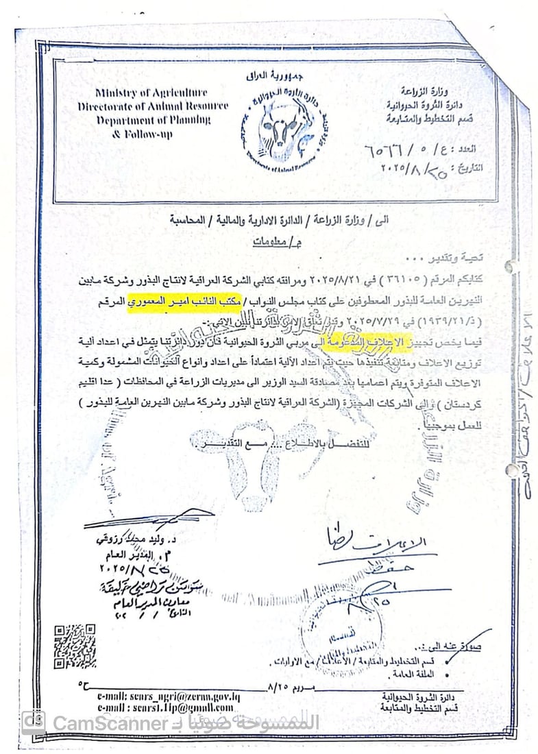 الزراعة ترد على المعموري: دعمنا مربي الجاموس والذرة الصفراء ليست للغزلان