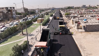 صور من الجو: أعمال شارع العسكري انتهت بطول 1200 متر والافتتاح غداً الثلاثاء