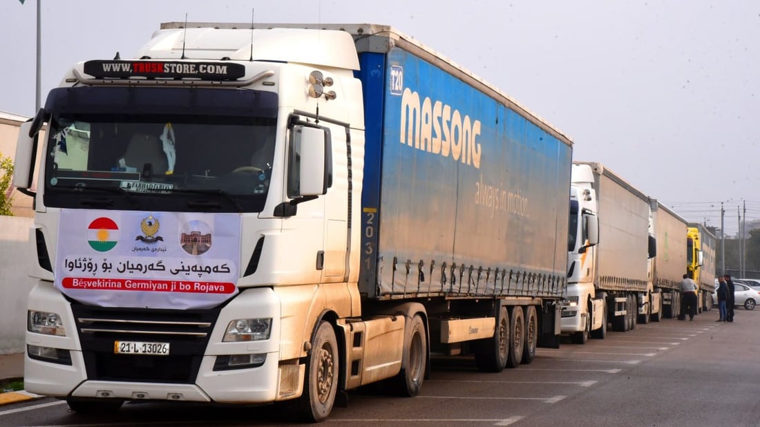 گەرمیان 18 بارهەڵگر هاوکاری رەوانەی رۆژئاوای کوردستان کرد