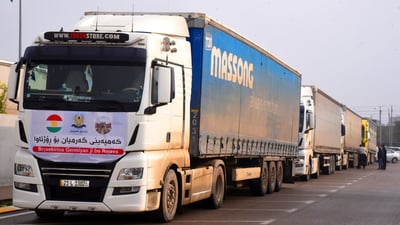 گەرمیان 18 بارهەڵگر هاوکاری رەوانەی رۆژئاوای کوردستان کرد