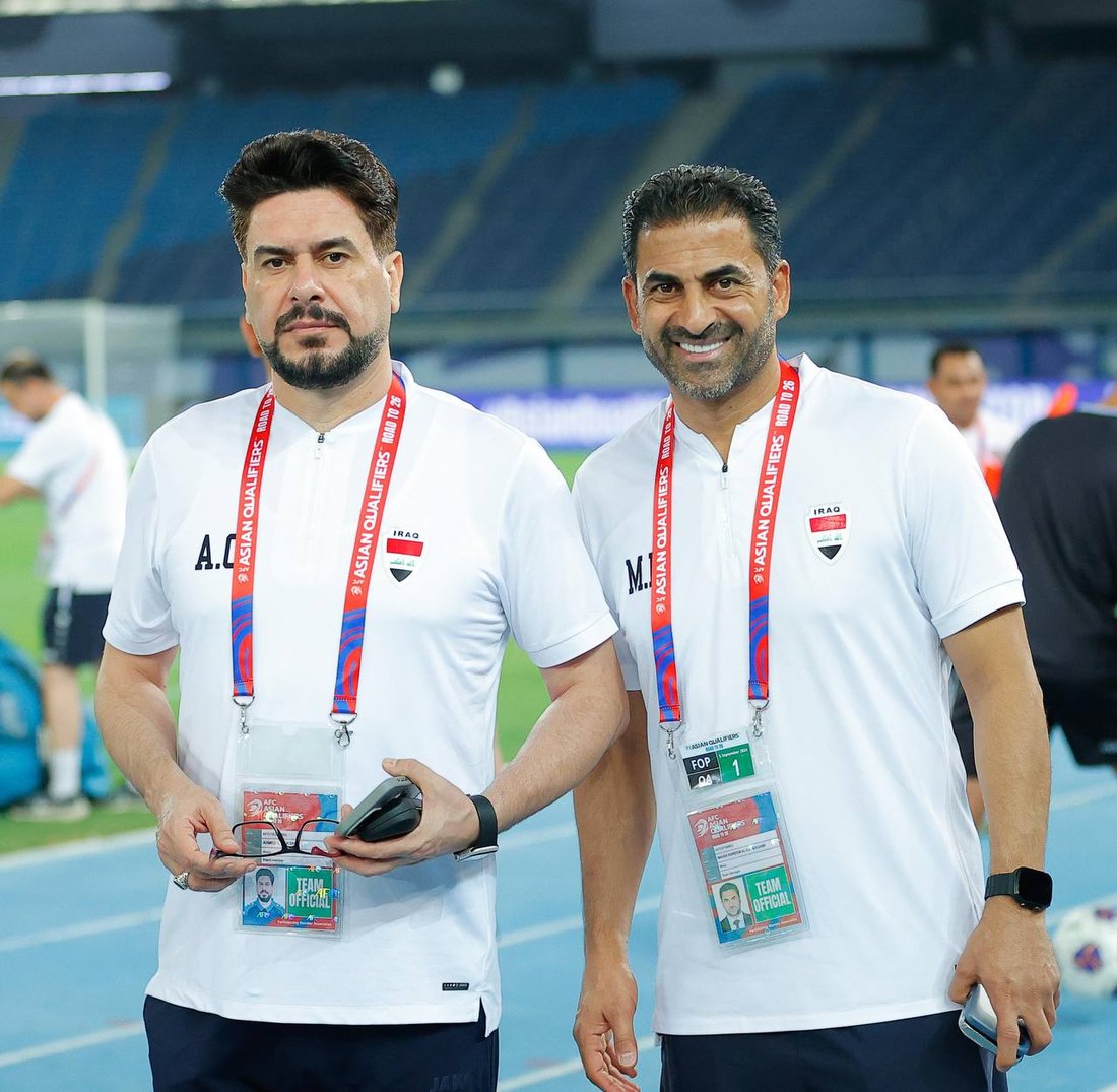 صور من تحضيرات “أسود الرافدين” لمواجهة الكويت بحضور درجال ومحمود