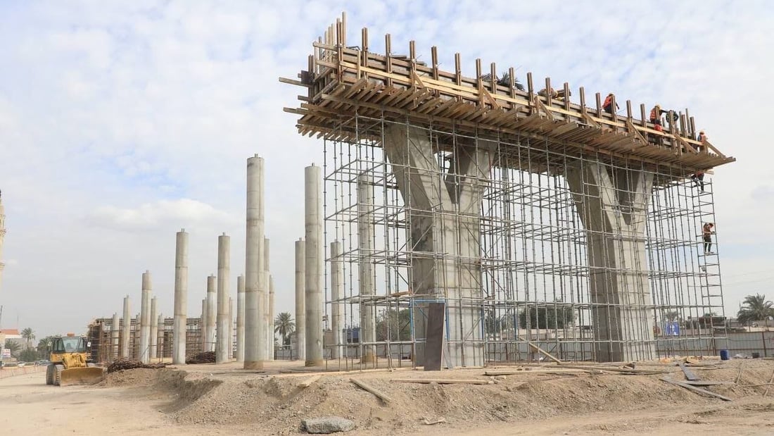 صور من مجسر تقاطع “قرطبة”.. الإعمار تنجز جميع ركائز المشروع في بغداد