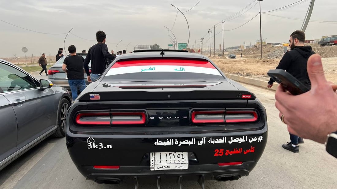 شباب الموصل ينطلقون بقافلة من 30 سيارة لدعم بطولة البصرة (صور)