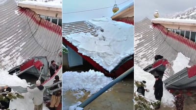 بەفر بەشێکی مزگەوتێکی رووخاند