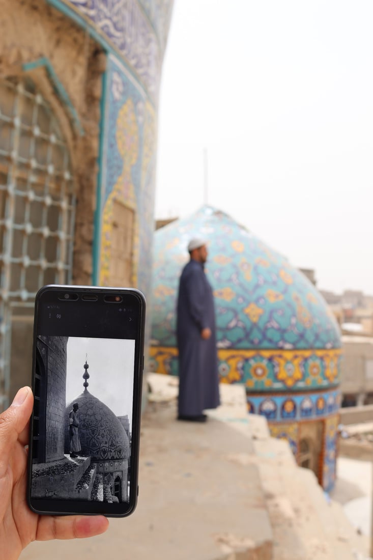 كاميرا 964 تعيد تصوير أرشيف الحيدرخانه.. المؤذن يحاكي لقطة عمرها 90 عاماً (صور)