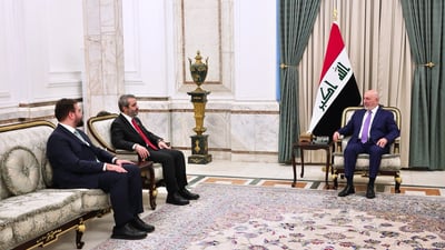 نزار ئاميدي يستقبل الشيباني في بغداد.. دعوة من الشرع لزيارة سوريا