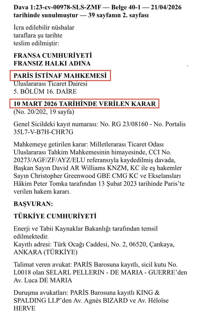 تورکیا لە تانەدانەکەی دادگای پاریس دۆڕاندی و دەبێت ملیار و نیوێك دۆلار غرامە بدات