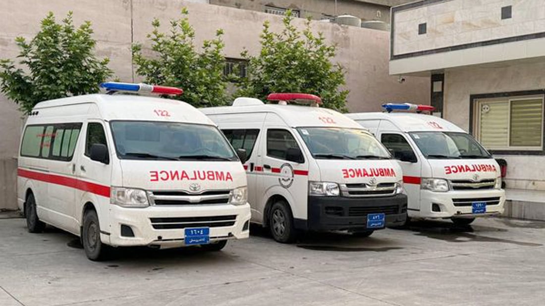 ئه‌مبوڵانسه‌كانى نه‌خۆشخانه‌ى هه‌ریر گورجوگۆڵ كرانه‌وه‌