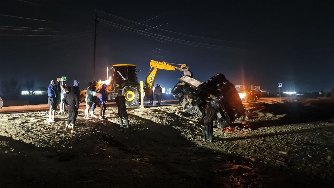 المثنى: حوادث بالجملة إثر هطول الأمطار.. المركبات انزلقت في الأنهار والطرقات