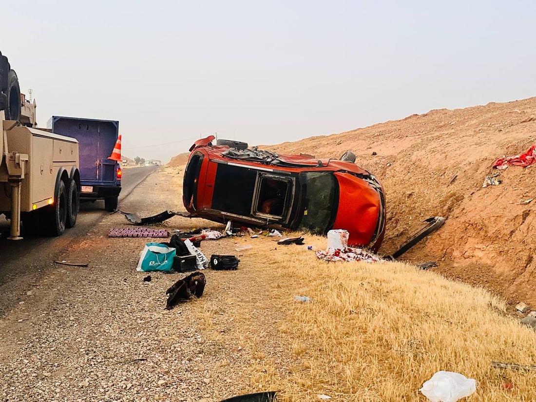 صور: 3 وفيات وإصابات بليغة بحادث سير مروّع في خانقين