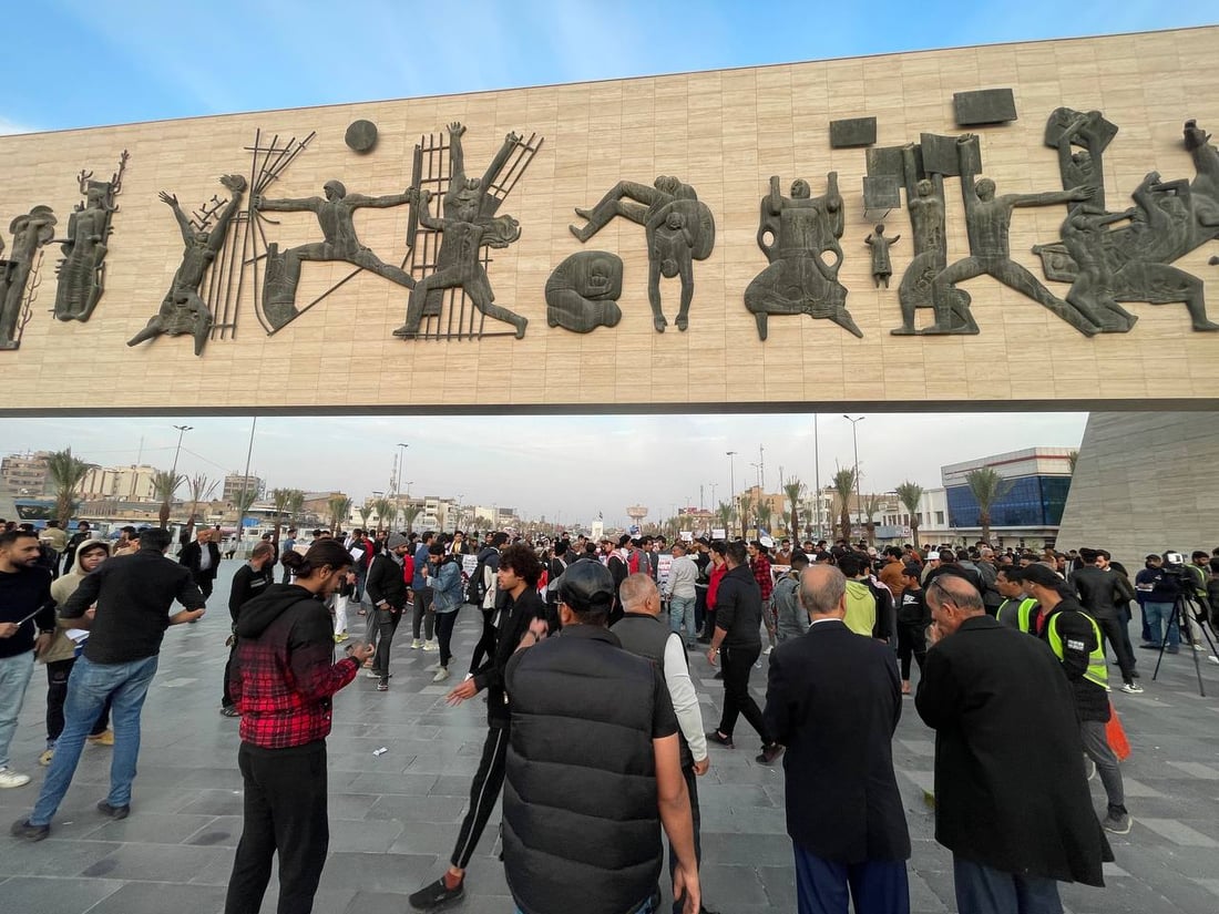 صور: تظاهرات في ساحة التحرير للمطالبة بالافراج عن حيدر الزيدي