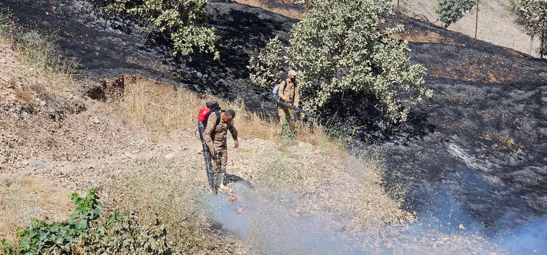 بە ئاگرەکەی دوکان 2000 هەزار دۆنم زەوەی و 2500 داری سروشتی سووتان