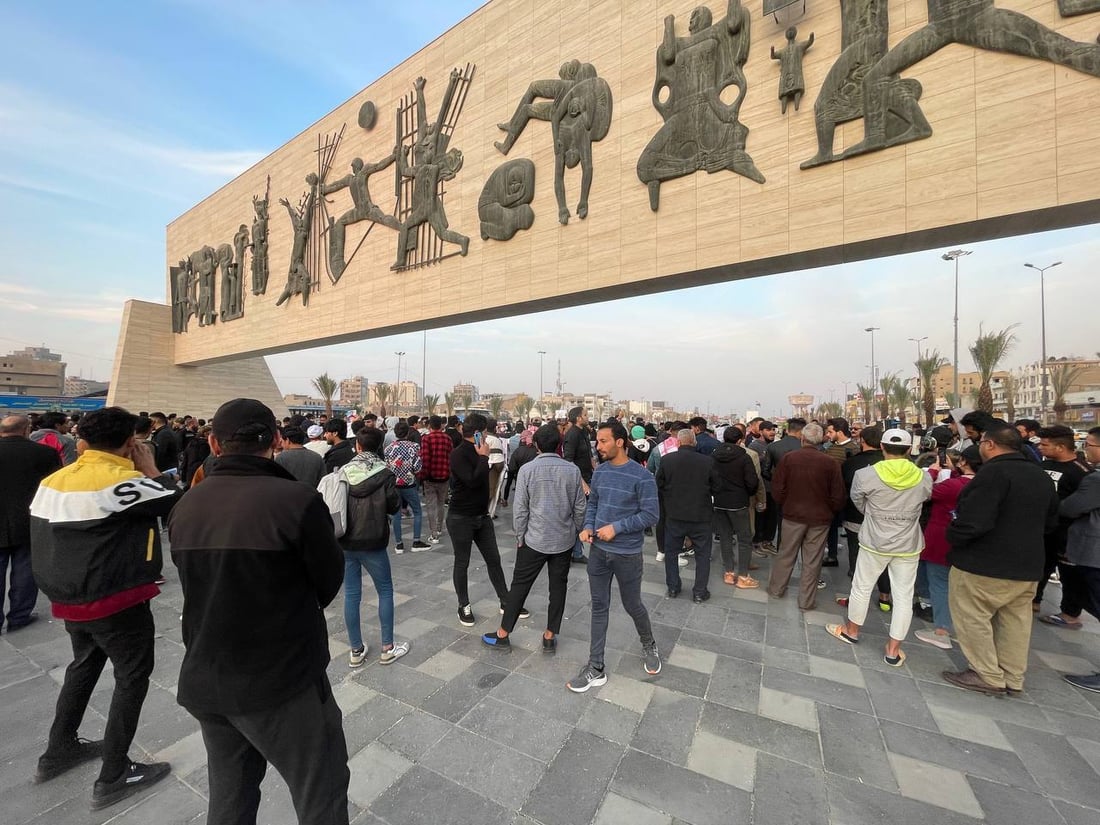 صور: تظاهرات في ساحة التحرير للمطالبة بالافراج عن حيدر الزيدي