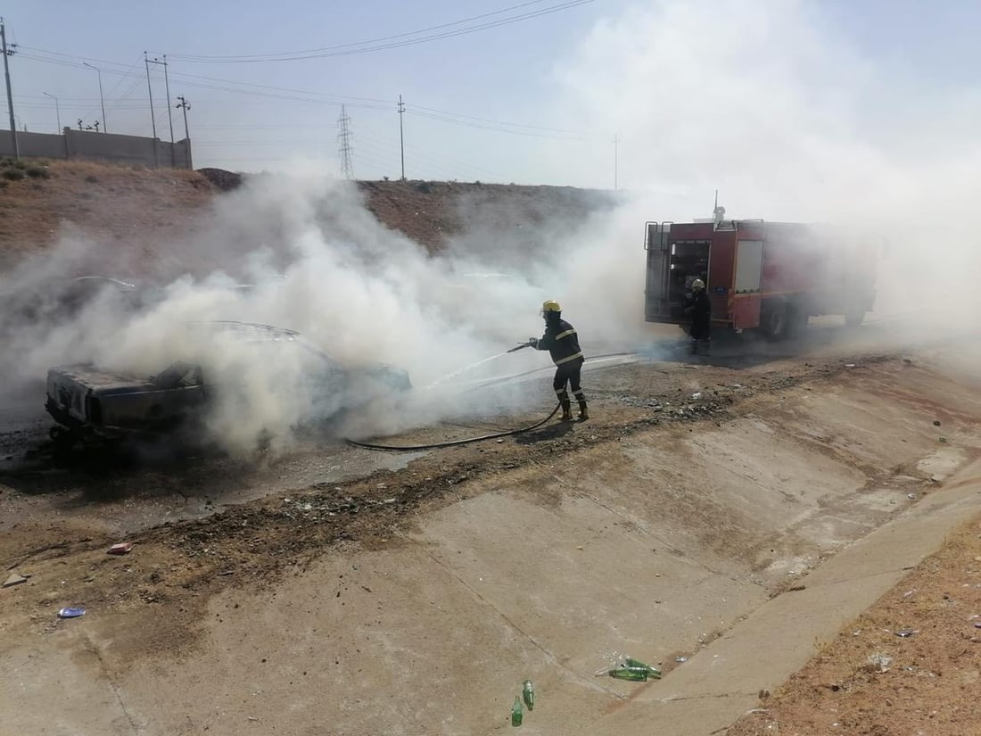 لەسەر رێگای زاخۆ – دهۆک ئۆتۆمبێلێک ئاگریگرت و بەتەواوی سووتا