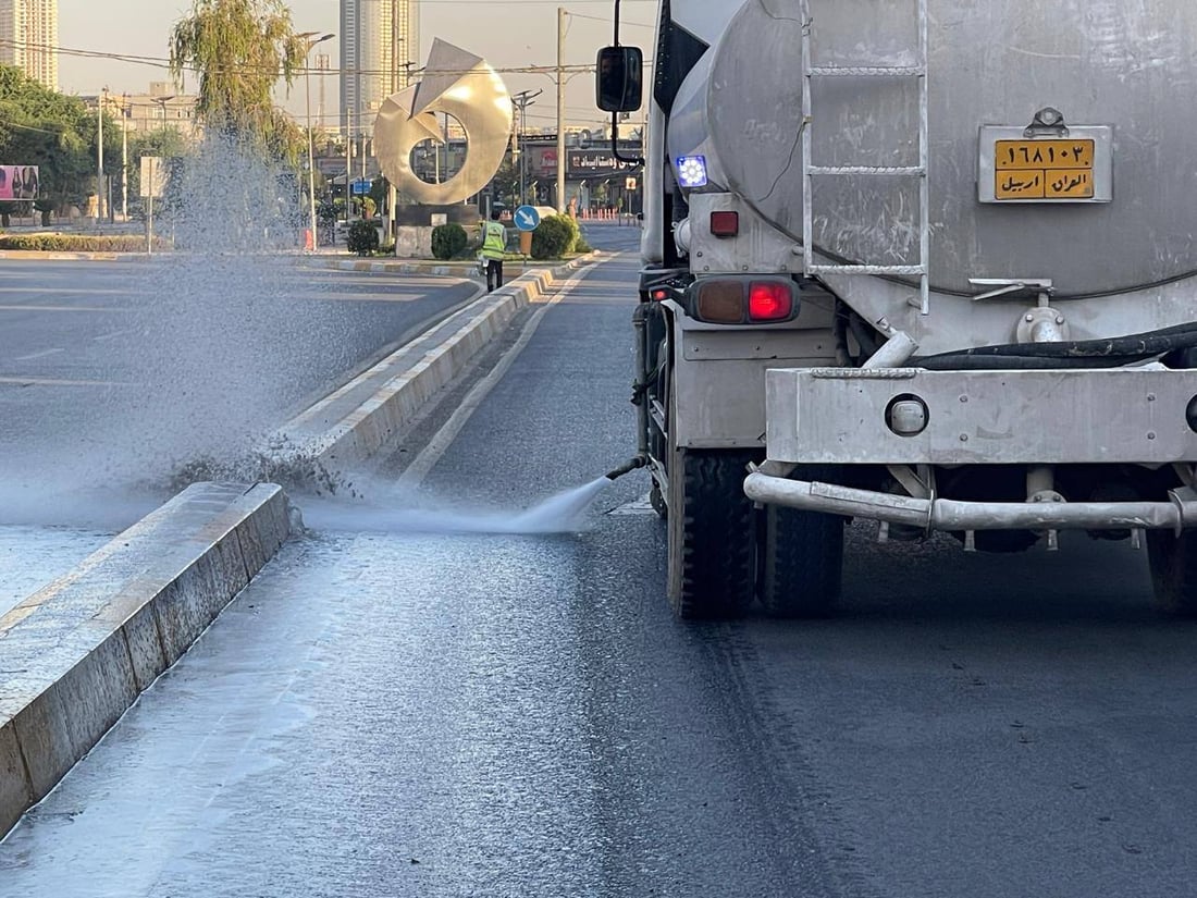 شەقامی 30 مەتری هەولێر شۆردرا و پوخت و خاوێن کرایەوە