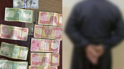 پۆلیس ئەو تۆمەتبارەى دەستگیرکرد کە 20 ملیۆن دینارى دزی بوو