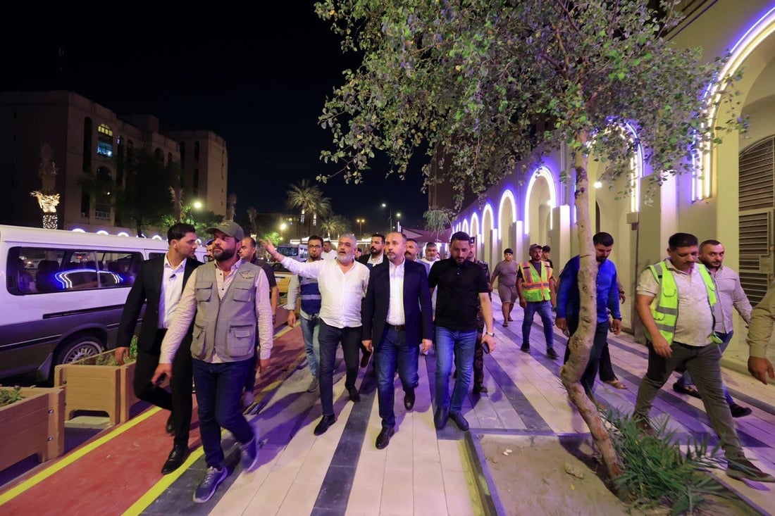 صور من بغداد: نصف شارع حيفا “أجمل” بالإنارة والنافورات من البيروتي إلى الطلائع