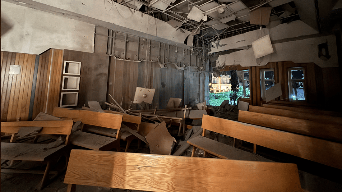 ئەو شوێنەی خێزانە هەژار و دیندارە مەسیحییەکان لێی دەژین زیانی بەرکەوتووە