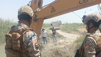 Baghdad Operations Command removes 13 unauthorized fish ponds in Baghdad
