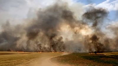 ئاگرێكى گه‌وره‌ له‌ گوندێكی ئاغجه‌له‌ر كه‌وتووه‌ته‌وه‌