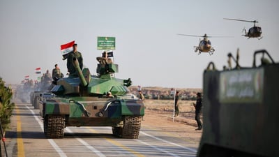 صور: فرقة العباس تستعرض “الجاهزية القتالية” بمشاركة طائرات الهليكوبتر