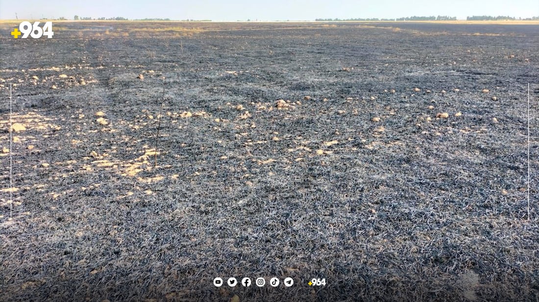 هەورەبروسكە 75 دۆنم دەغڵ و گەنمی جووتیارانی سووتاند