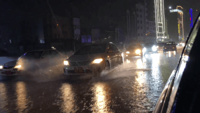 ئاو له‌ چه‌ند گه‌ڕه‌ك و شه‌قامێكی هه‌ولێر كۆبووه‌ته‌وه‌