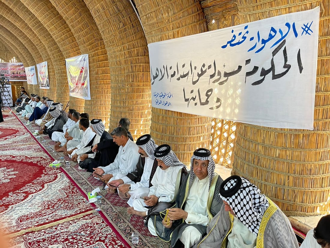 الجبايش: جلسة احتجاجية تطلب اطلاقات مائية عاجلة تنعش ما تبقى من الاهوار