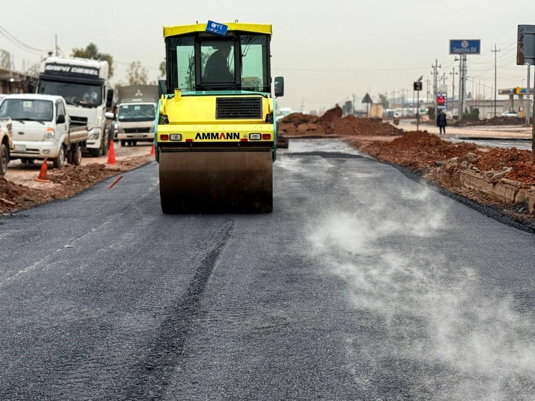 باران بارین قیڕتاوکردنەکەی رێگای هەولێری بۆ گوێڕ وەستاندووە