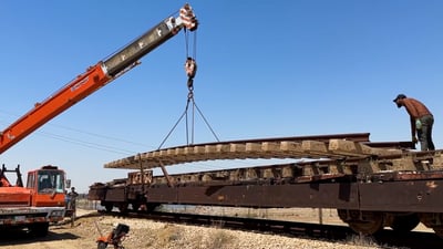 Baghdad-Syrian border railway past halfway as work continues