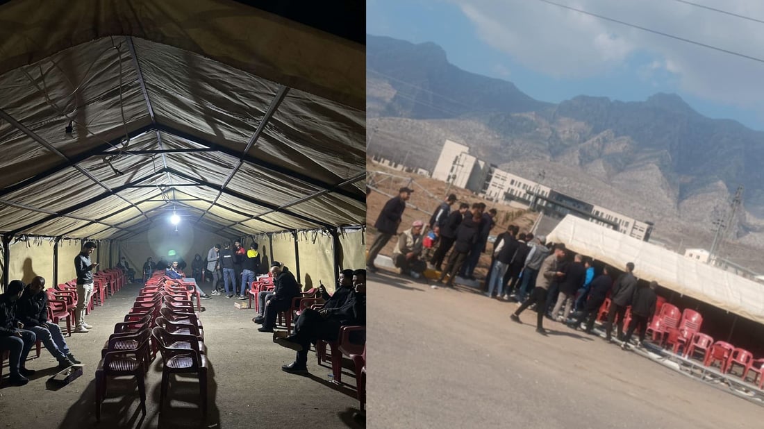 خۆپیشاندەرانی هیتوت شوێنیان خۆش کرد و خێمەیان هەڵدا