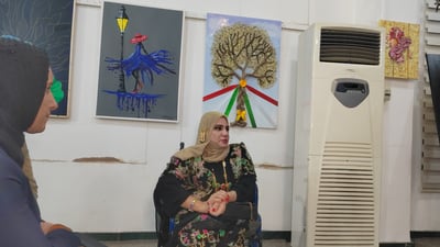 خاوەن پێداویستی تایبەتە و بە تابلۆی هونەری پاڵپشتی رۆژئاوایە