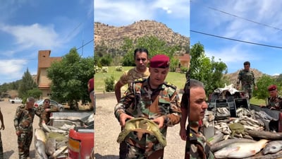 چوار راوچی بە 400 کیلۆ ماسی و کیسەڵێکی (جەلاوی) لە سنووری دهۆک دەستگیرکران