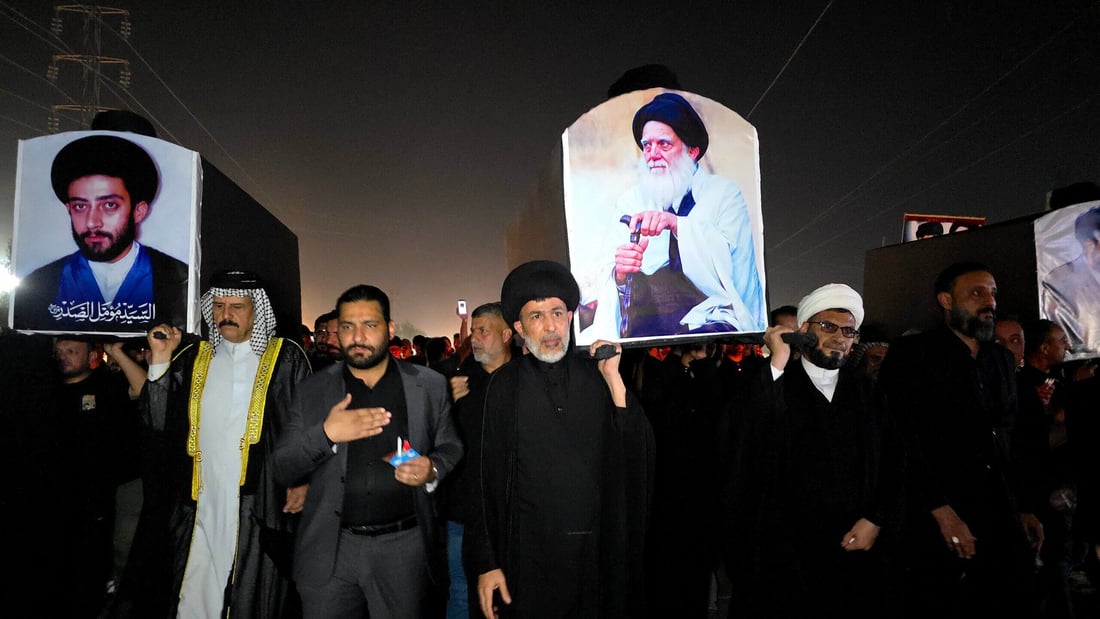 رجال الدين وشيوخ العشائر حملوا نعش الصدر على الأكتاف.. صور من الزعفرانية