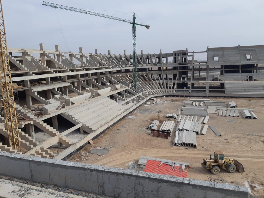 صور من ملعب صلاح الدين الأولمبي.. نسبة الإنجاز وصلت أكثر من 50%