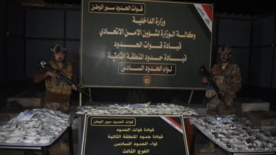 Iraqi border forces intercept 154 kilograms of drugs smuggled via balloons