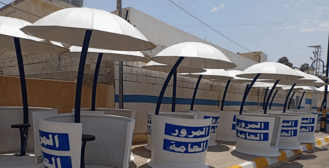 چەتری پاراستن لە تیشیکی خۆر بۆ کارمەندانی هاتوچۆی خورماتوو دابینکرا