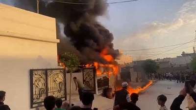 فيديو: حريق مفاجئ يلتهم مخزن مشتقات نفطية في كركوك