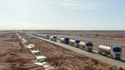 تصدير النفط عبر صهاريج إلى سوريا مستمر ومواد التموينية مؤمنة